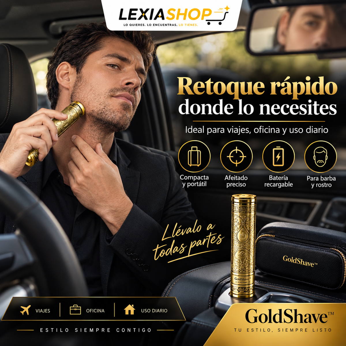 GoldShave™ | Mini Afeitadora Eléctrica Portátil