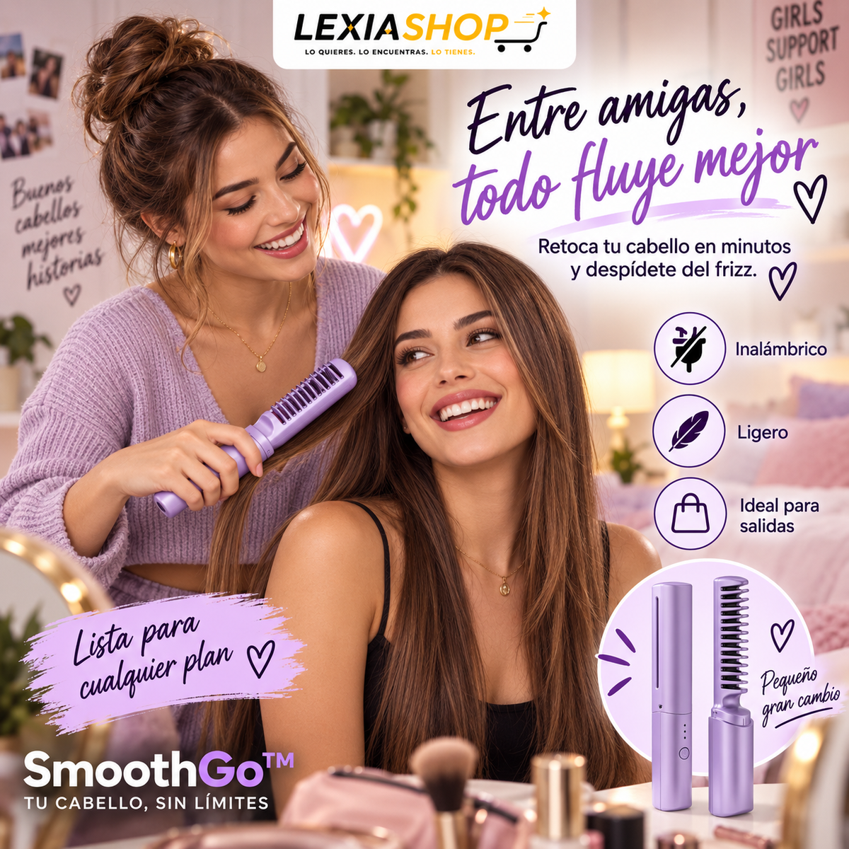 SmoothGo™ | Mini Cepillo Alisador Inalámbrico
