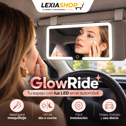GlowRide™ | Espejo LED para Parasol del Auto
