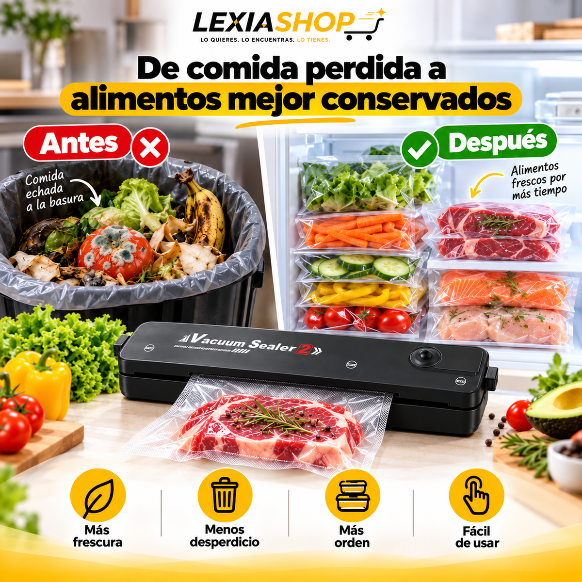 FreshLock™ | Selladora al Vacío 2 en 1