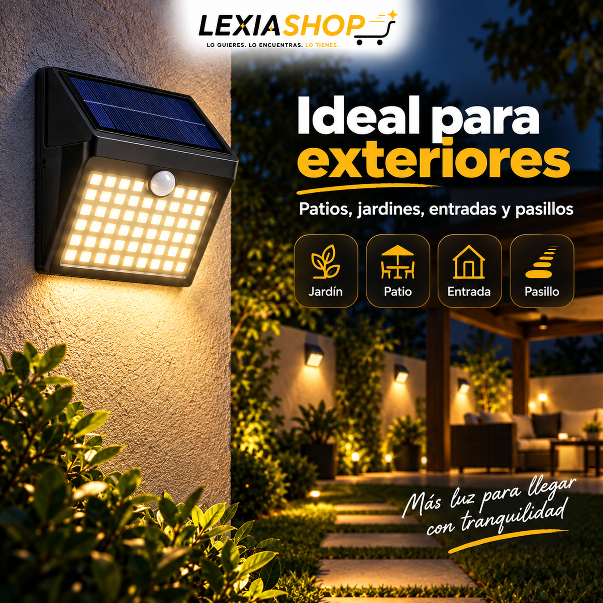SolarGuard™ | Foco Solar Exterior 64 LED