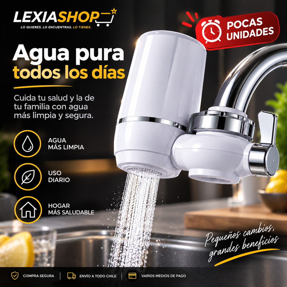 AquaPure™ | Filtro Purificador de Agua para Llave