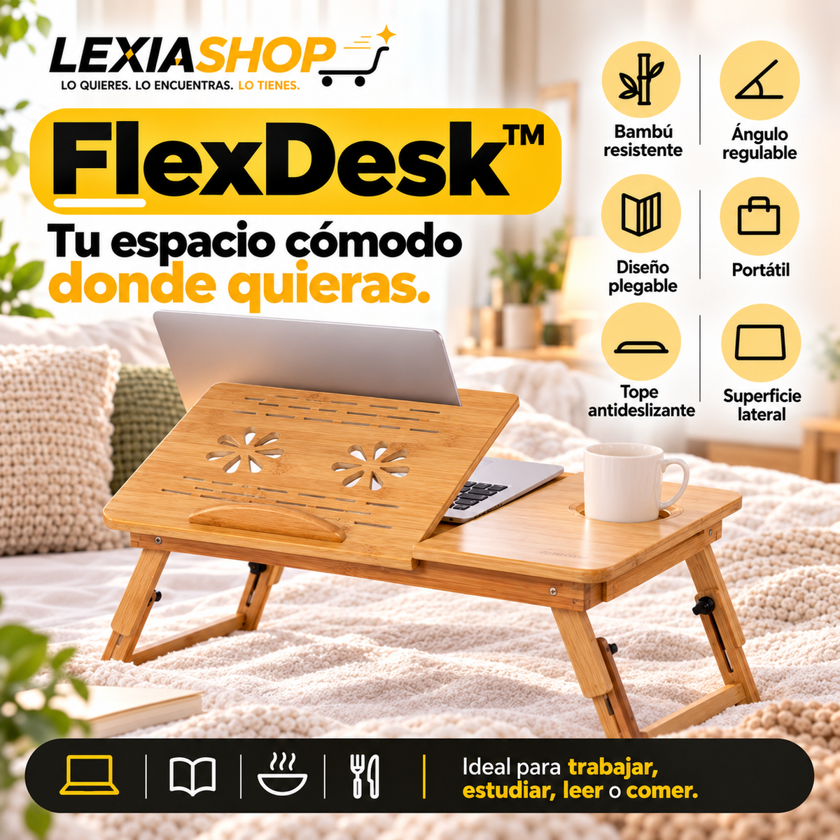 FlexDesk™ | Escritorio Plegable para Notebook