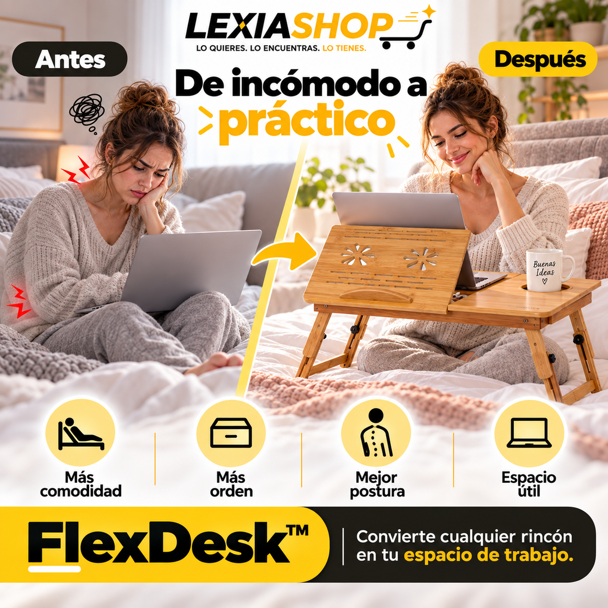 FlexDesk™ | Escritorio Plegable para Notebook
