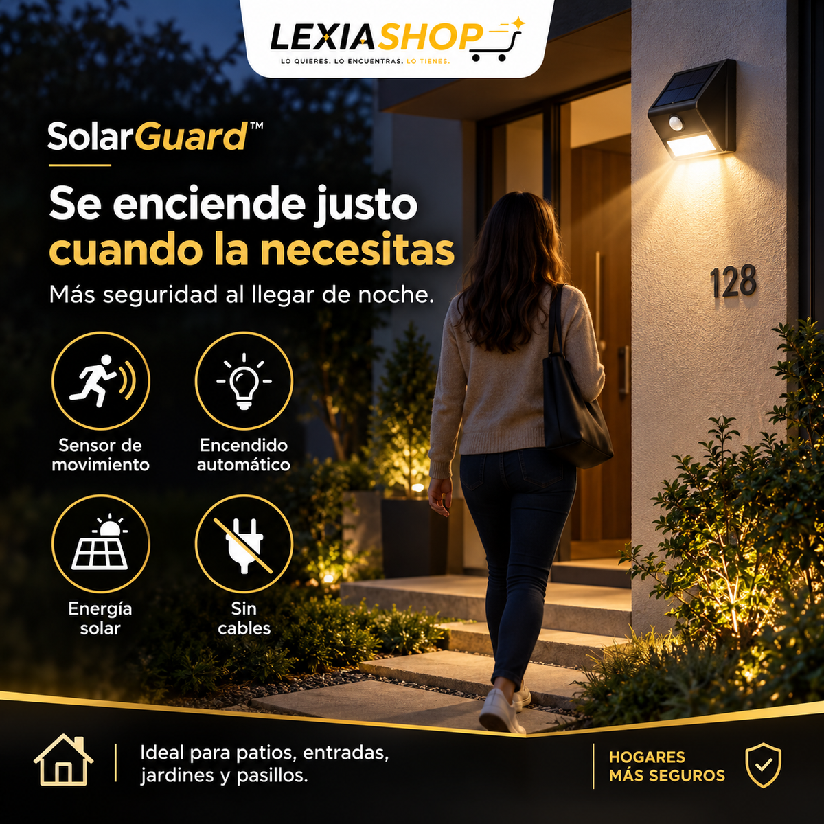 SolarGuard™ | Foco Solar Exterior 64 LED