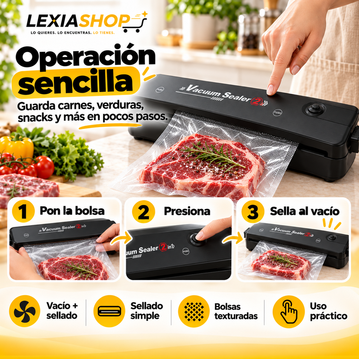 FreshLock™ | Selladora al Vacío 2 en 1